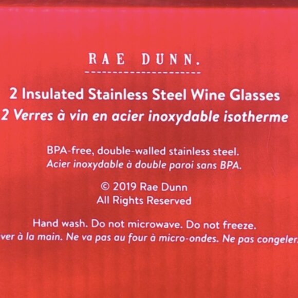RAE DUNN VALENTIN'ES stainless steel insulted tumblers w/lids "CHEERS" NIB - Picture 2 of 3